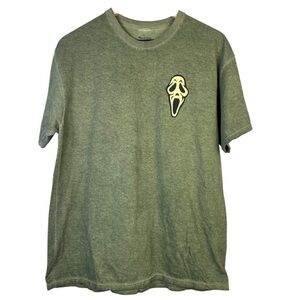 Ghost Face Women’s Large Halloween Green Graphic T-shirt